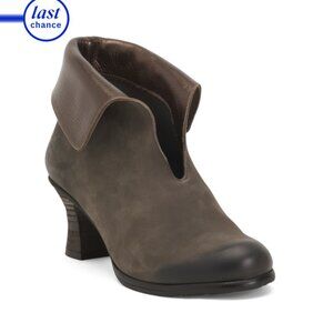 FLY LONDON Grey/gold Made In Portugal Leather Heeled Comfort Booties